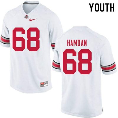 Youth Ohio State Buckeyes #68 Zaid Hamdan White Nike NCAA College Football Jersey Summer OZT6644EQ